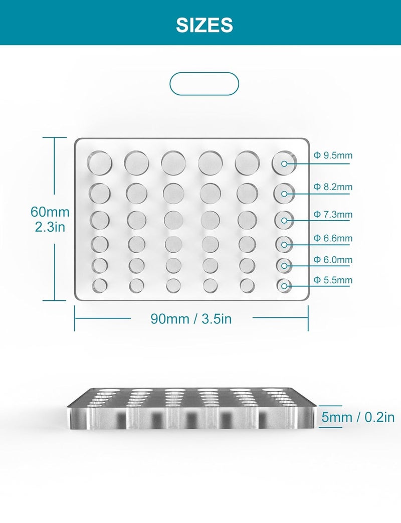 BFANGZ Versatile Lab Tube Rack Tray Kit - Home & Labs Tools with Spoon Scoops Spatula for Maker Size 000 00 0 1 2 3 Empty Microcentrifuge Tube Rack - Image 3